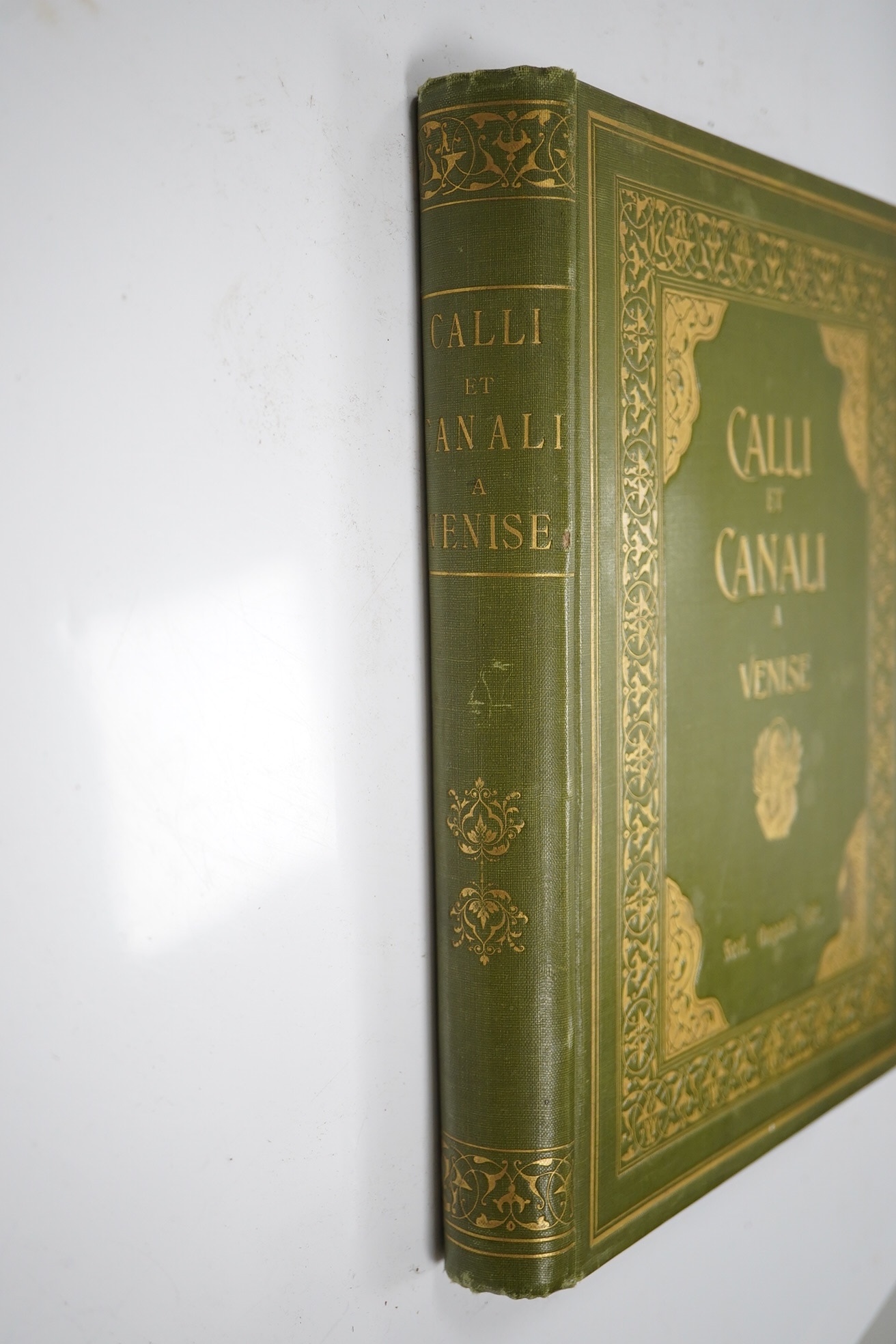Ongania, Ferdinand (editor) Calli and Canali in Venice and the Islands of the Lagoons... English Edition by F. Home-Rosenberg. title within decorated border, frontis. and 50 heliogravure plates, original gilt decorated g